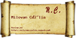 Milovan Célia névjegykártya